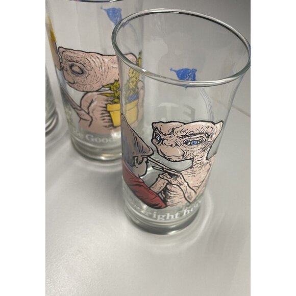 Set of 3 Vintage Pizza Hut E.T. Extra-Terrestrial Glasses -1982 Excellent Cond. - Picture 8 of 13